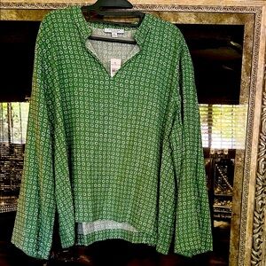Never worn. Has the tag. Ann Taylor Green Blouse Elegant Top